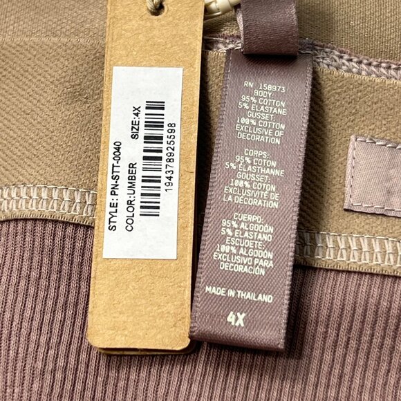 SKIMS Cotton Rib Thong Umber Womens 4X - Picture 7 of 10